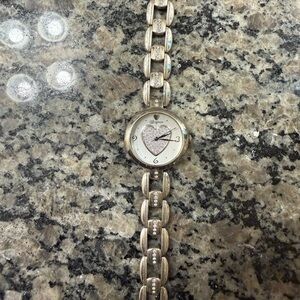 Brighton Heart Bracelet Watch Silver Tone Crystal Accent Women’s